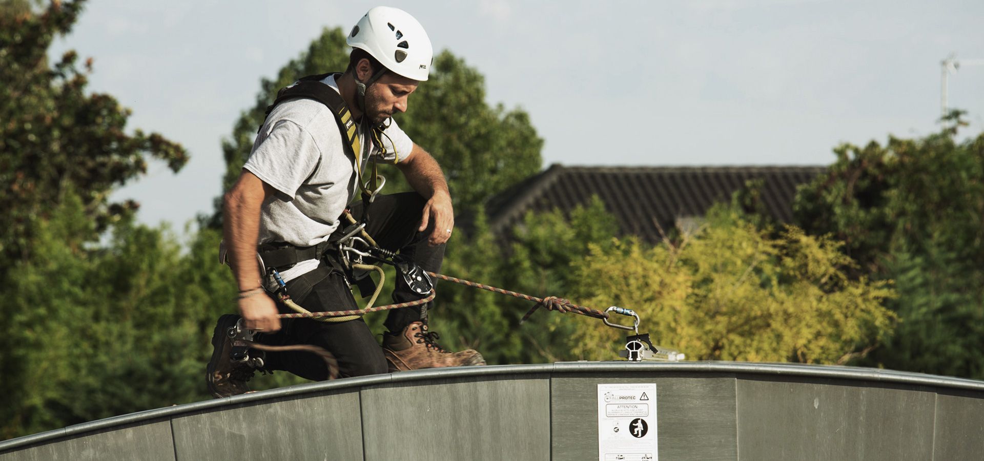 In France, a tile roof maintenance system is in use