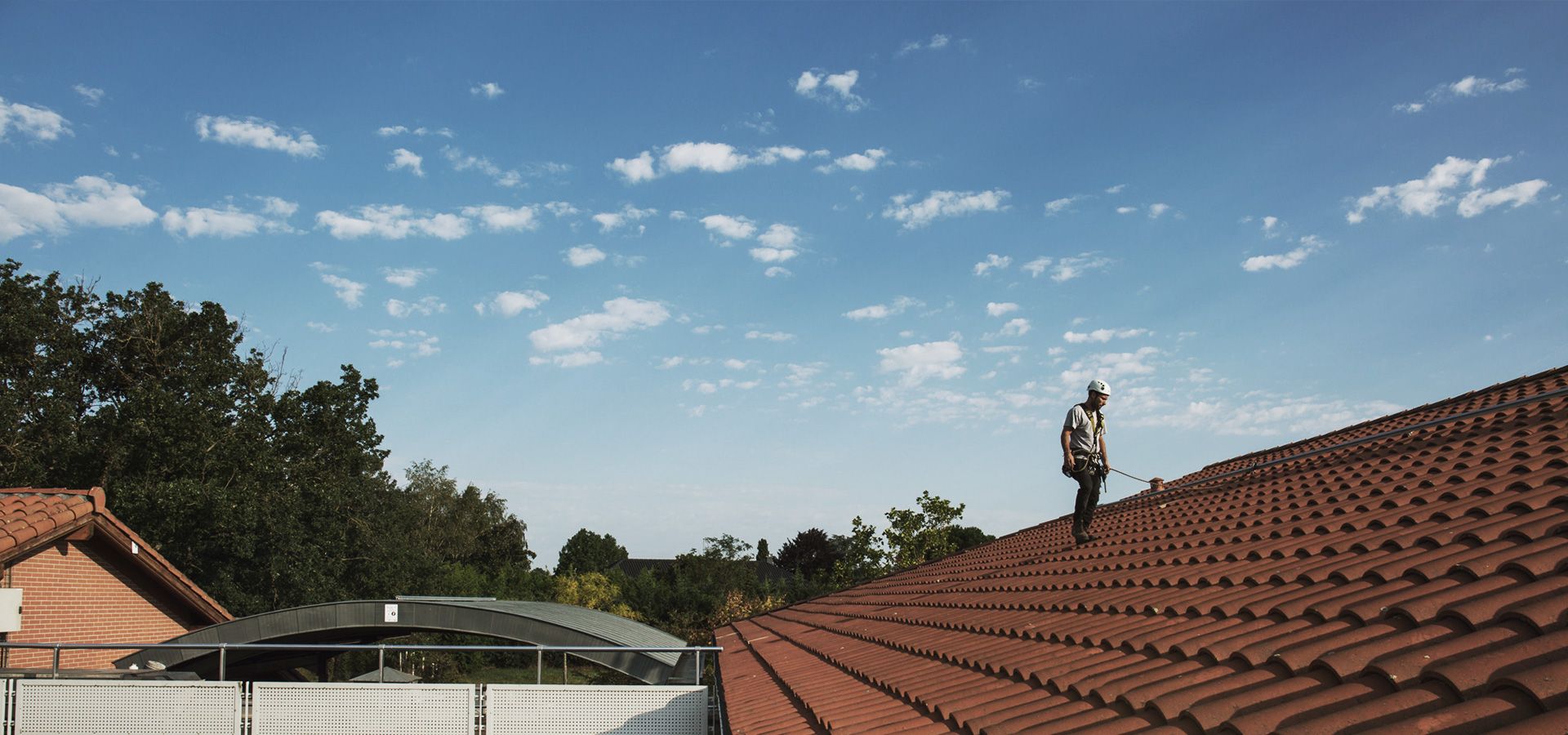 In France, a tile roof maintenance system is in use