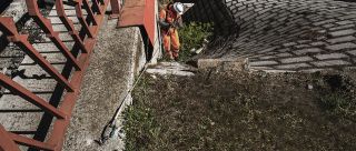 Eyeanchor anchor point for the cleaning of the highway Madrid