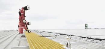 Cold deck lifeline on Huawei roof