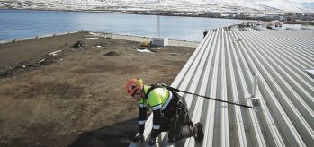 Unipost lifeline on fish factory in Iceland